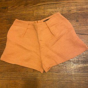 Zara Lgtly Worn Tweed Orange Sorbet Shorts - L